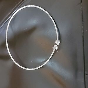 Rhinestone front open choker